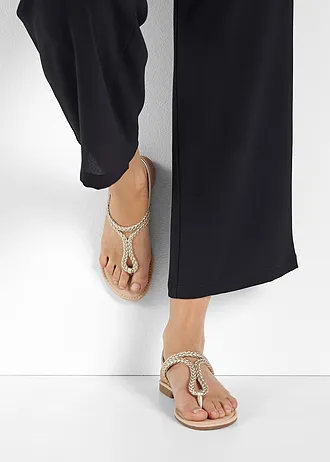 Teensandalen in gevlochten look • goudkleur • bonprix online shop