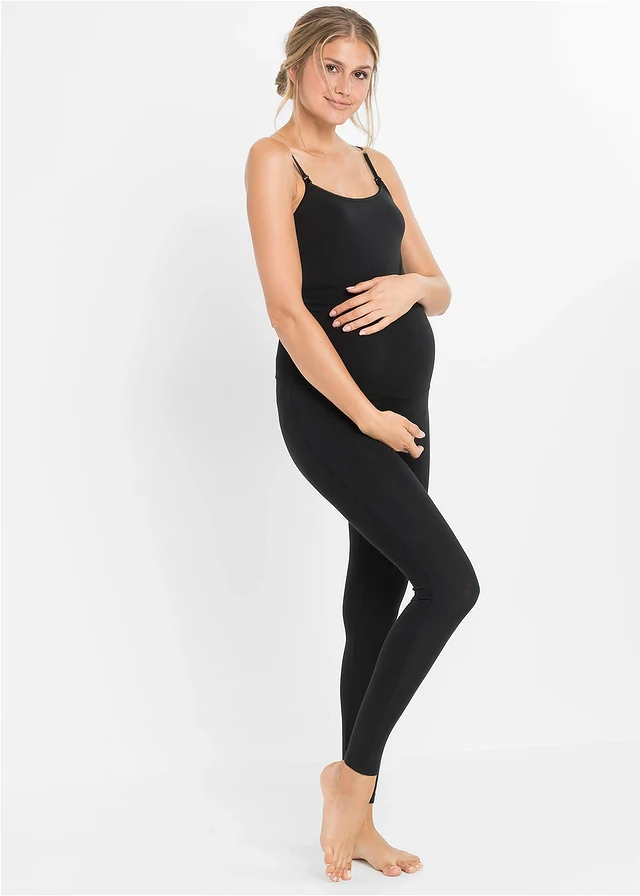 Legging de grossesse en coton, Couleur: noir
