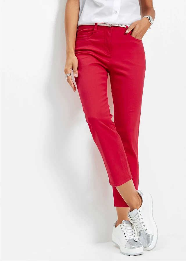 7/8 stretchbroek, Kleur: granaatappel