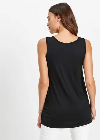 Dlouhý top • černo-stříbrná s potiskem • bonprix obchod