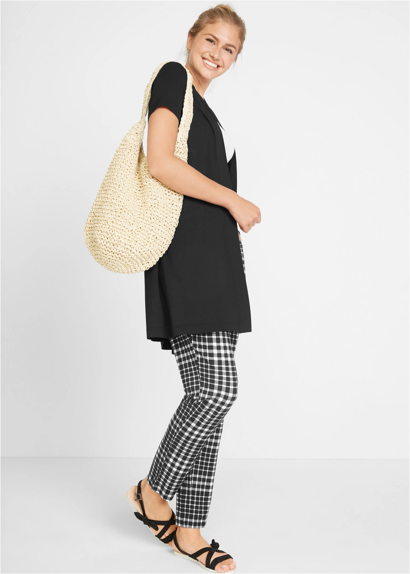 Kardigan z miękkiej wiskozy • czarny • sklep bonprix