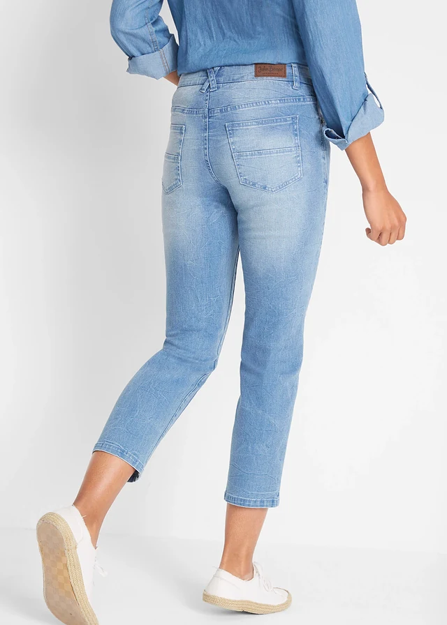 7/8 soft jeans, Kleur: lichtblauw denim used