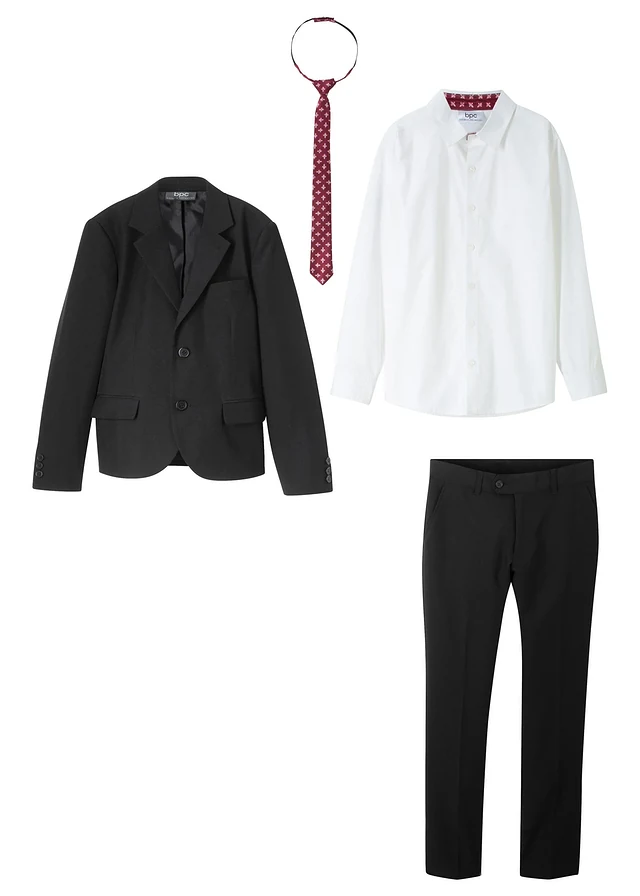 Costume 4 pièces avec chemise et cravate • noir / blanc • product-page.page-title-suffix