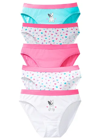 Kalhotky s organickou bavlnou (5 ks v balení) • aqua + plameňáková pink + šeříková • bonprix obchod