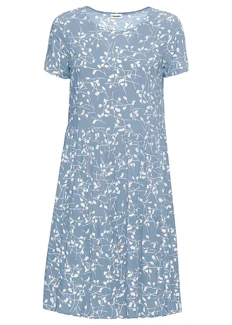 Mini ruha puha viszkózból • világoskék/gyapjúfehér virágmintás • bonprix áruház