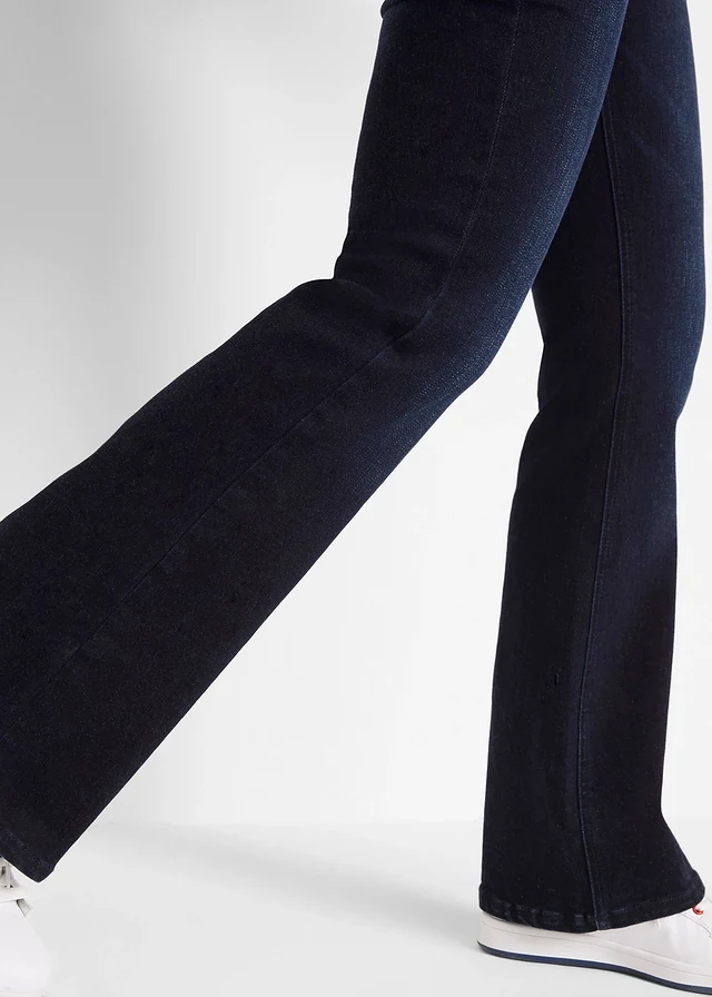 Ultrasoft corrigerende bootcut jeans, high waist • donkerblauw denim used • product-page.page-title-suffix