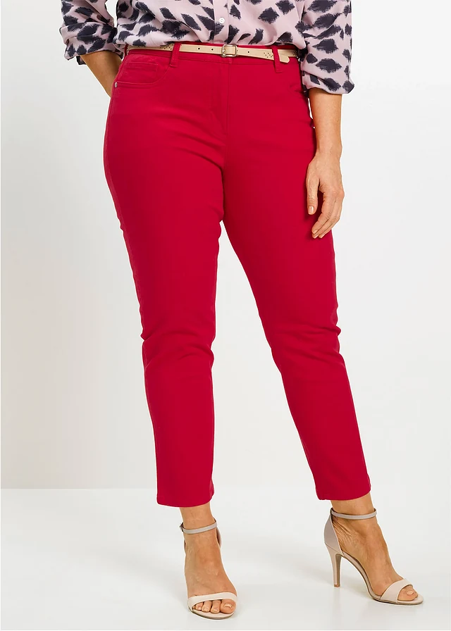 7/8 stretchbroek, Kleur: granaatappel