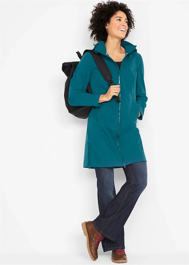 Manteau softshell déperlant • pétrole • product-page.page-title-suffix