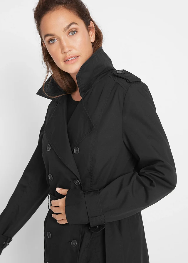 Trench-coat long ceinturé à la taille • noir • product-page.page-title-suffix