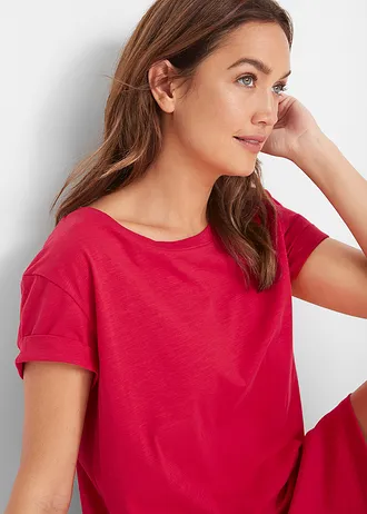 Jersey jurk met biologisch katoen • rood • bonprix online shop