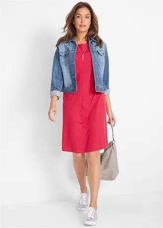 Jersey jurk van puur biologisch katoen, Kleur: rood