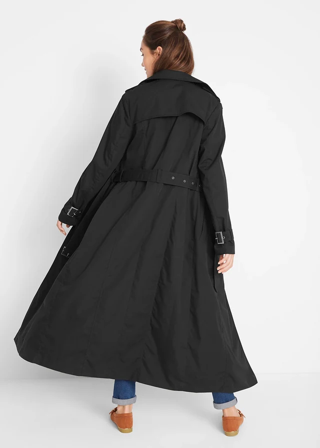 Trench-coat long ceinturé à la taille • noir • product-page.page-title-suffix