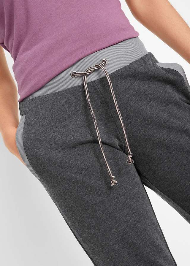 Joggingbroek met contrastkleurige boorden • zwart gemêleerd • product-page.page-title-suffix