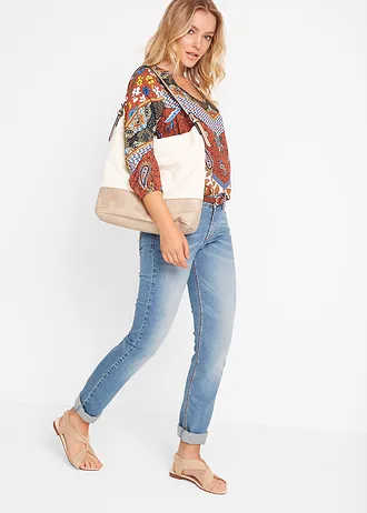 Straight sztreccsfarmer, Mid Waist • kék denim • bonprix áruház