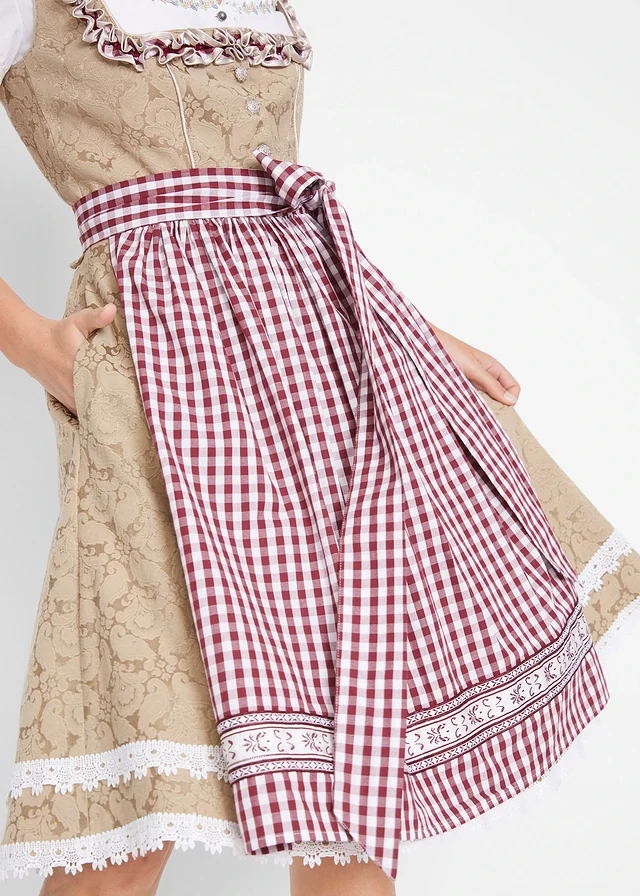 Dirndl met schort, knielang (2-dlg. set) • new beige gedessineerd • product-page.page-title-suffix