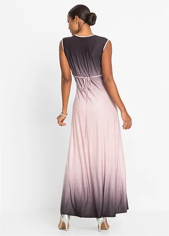 Rochie din jerse cu drapaj • roz/gri • magazin bonprix