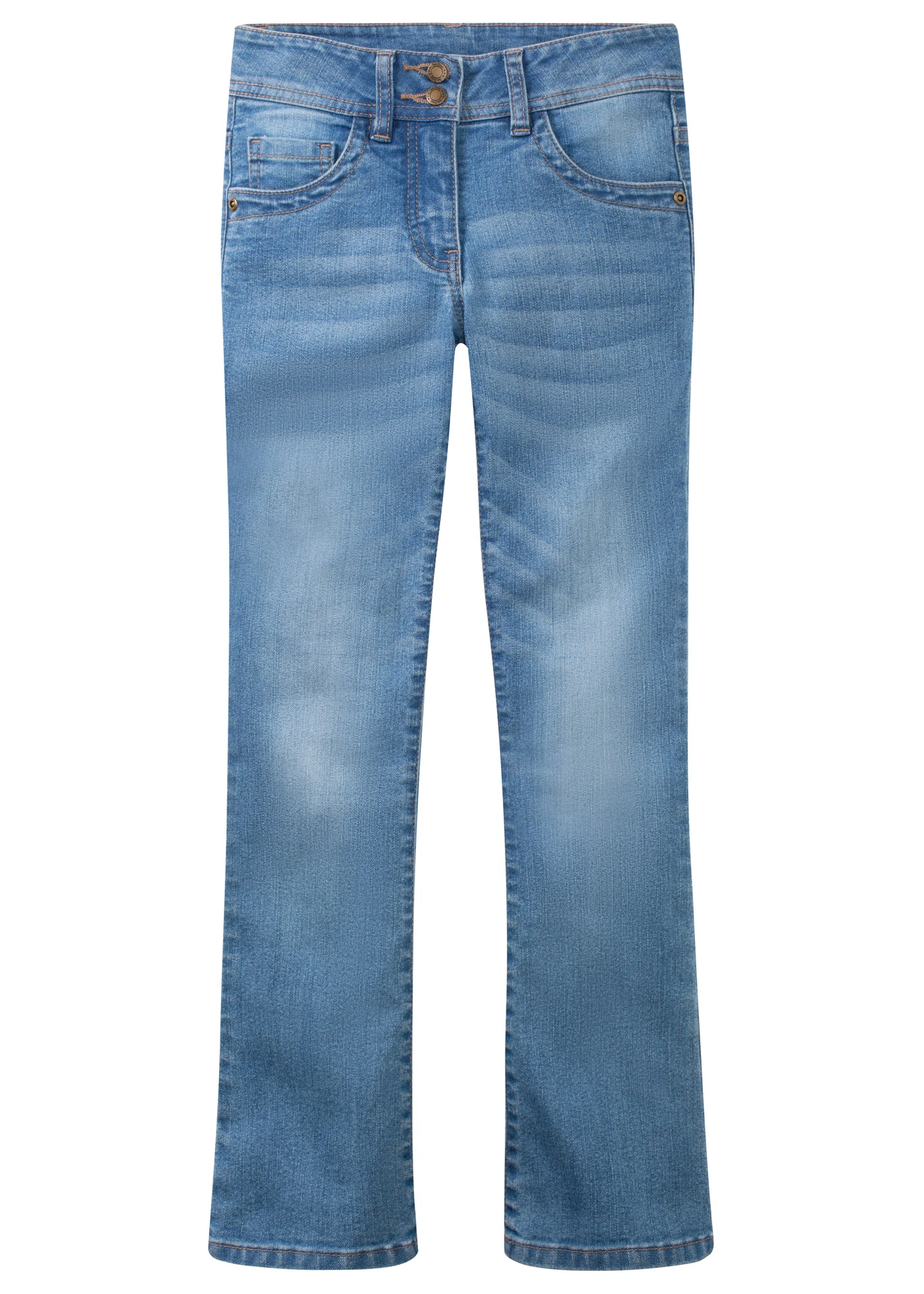 Dżinsy bootcut ze średnim stanem • niebieski bleached • sklep bonprix