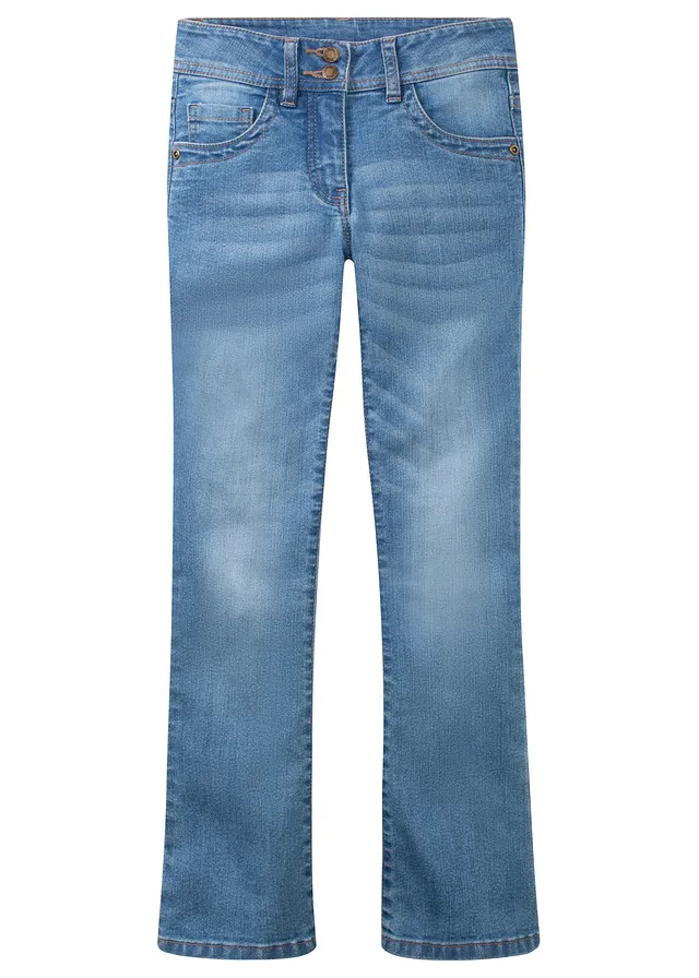 Stretch jeans, bootcut, Kleur: medium blue bleached