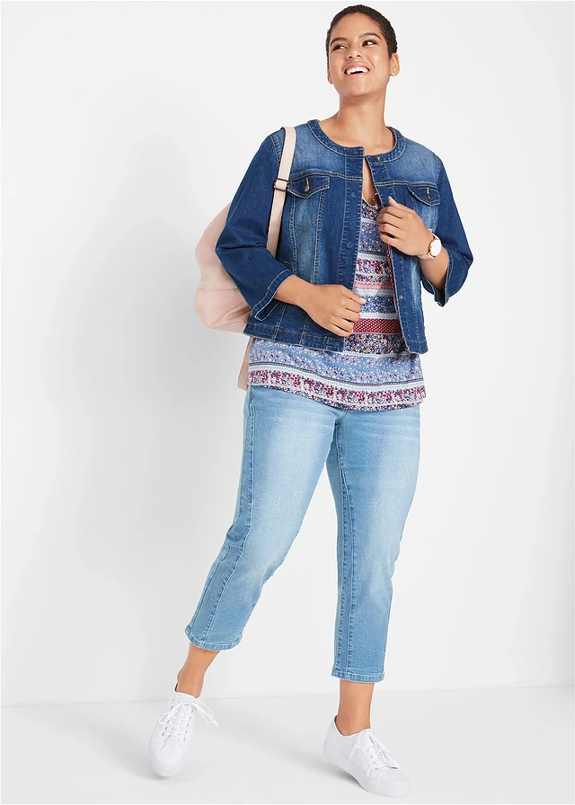 7/8 soft jeans, Kleur: lichtblauw denim used