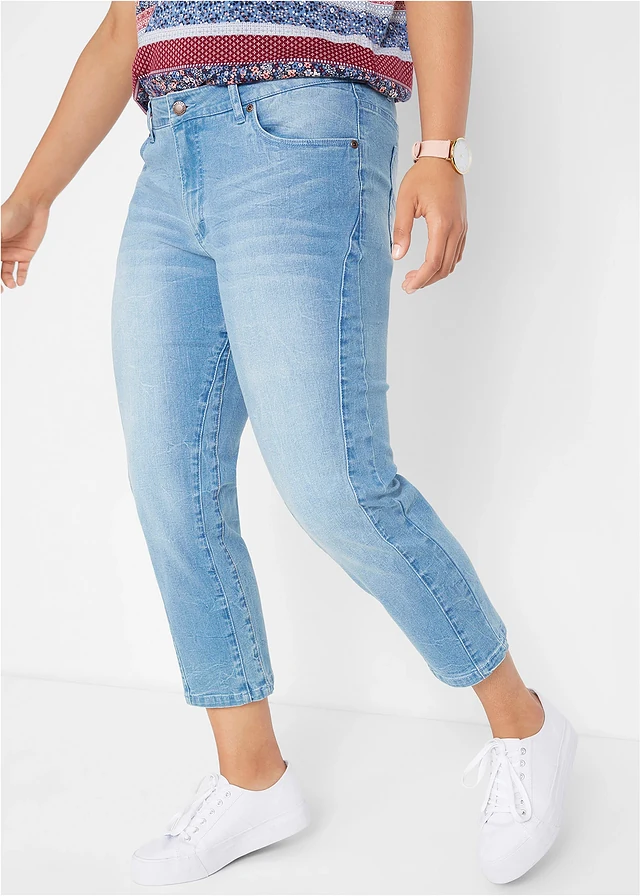 7/8 soft jeans, Kleur: lichtblauw denim used