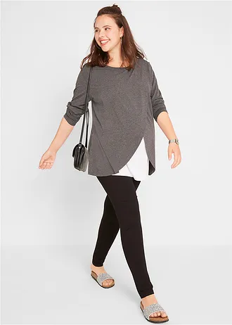 Ensemble de grossesse avec fonction allaitement, Couleur: anthracite chiné+noir