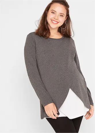 Ensemble de grossesse avec fonction allaitement, Couleur: anthracite chiné+noir