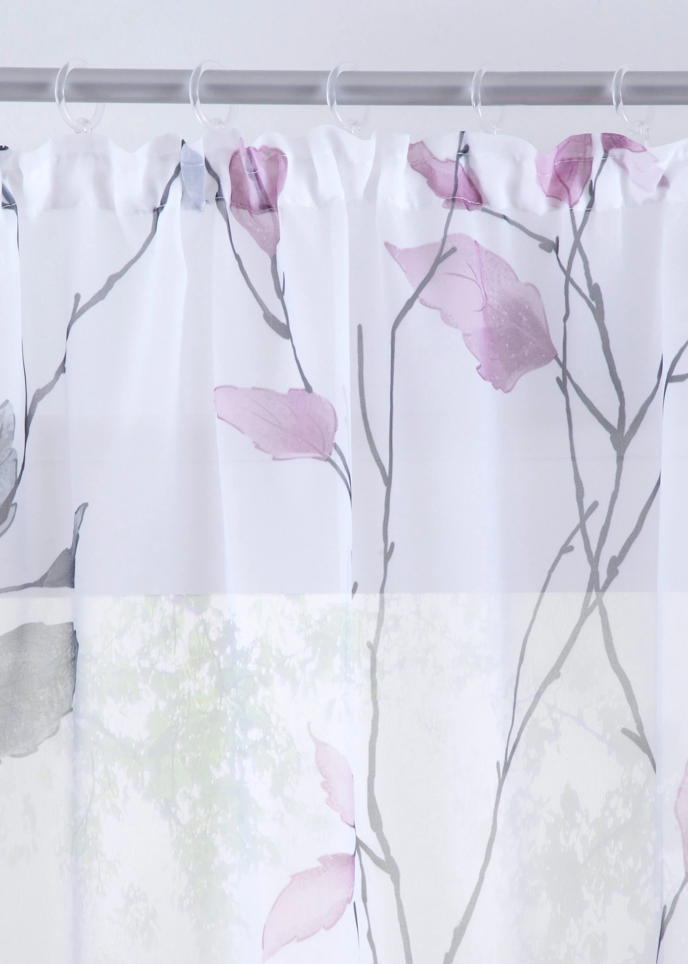 Perdea din voal ușor (1 buc.) • roz-gri + alb • magazin bonprix