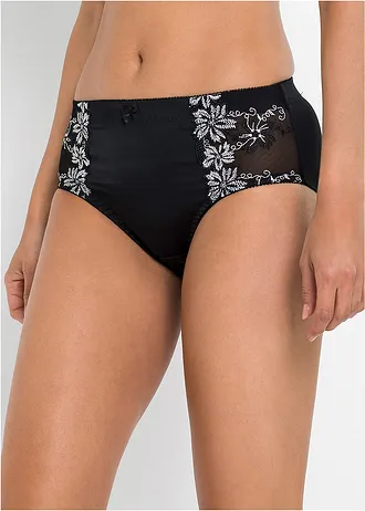 Corrigerende slip met borduursel (set van 2), Kleur: zwart+zwart-wit