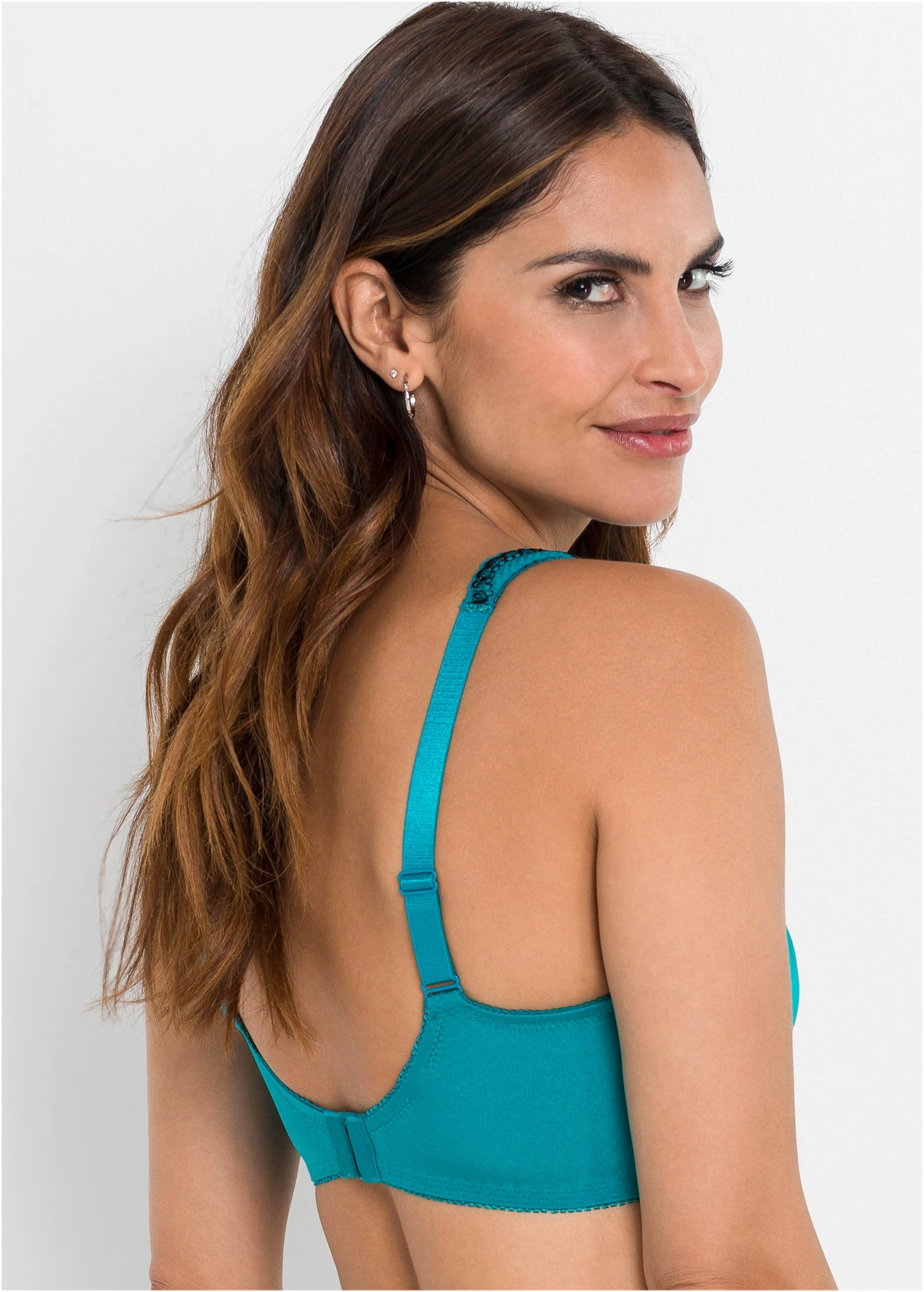 Zmenšovací podprsenka s kosticemi • petrolejově zeleno-černá • bonprix obchod