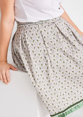 Tiroler rok, knielang • mat zilver-varengroen-wit plus size • bonprix online shop