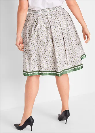 Tiroler rok, knielang • mat zilver-varengroen-wit plus size • bonprix online shop