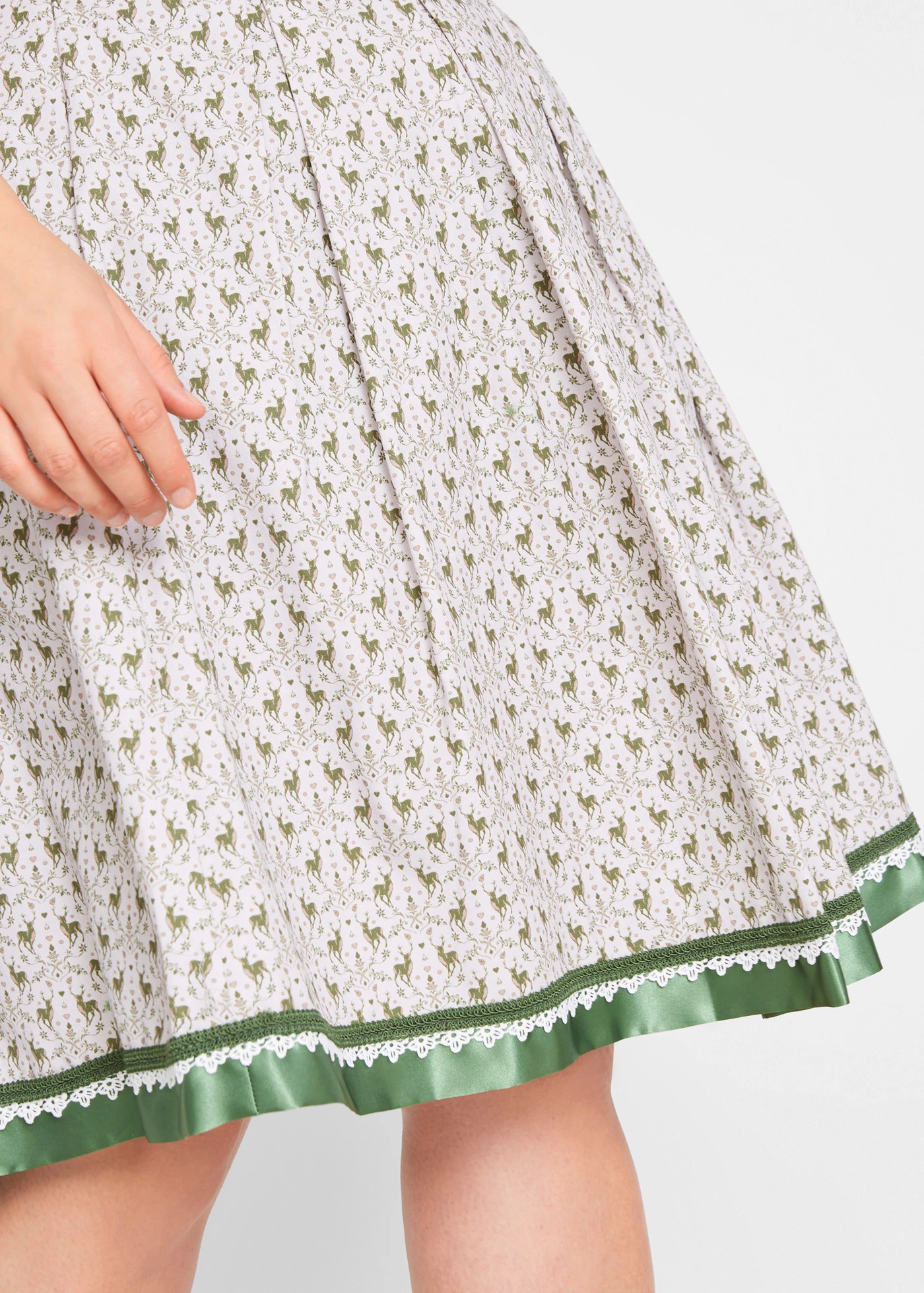 Tiroler rok, knielang • mat zilver-varengroen-wit plus size • bonprix online shop