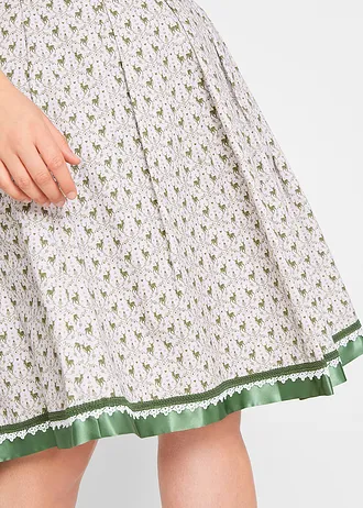 Tiroler rok, knielang • mat zilver-varengroen-wit plus size • bonprix online shop