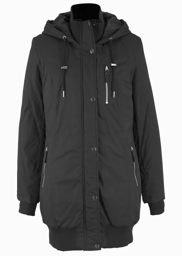 Dlhá bunda s kapucňou, vatovaná