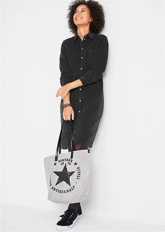 Manšestrové strečové šaty, barva: černá