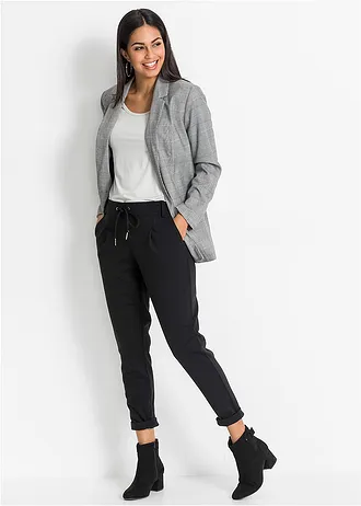Žerzejové kalhoty, barva: černá