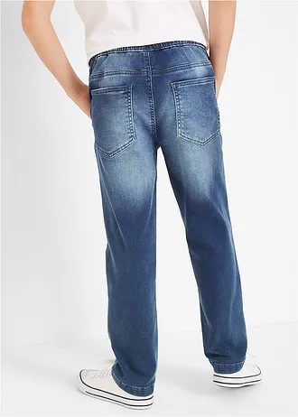 Teplákové džínsy, rovné, Regular Fit, bez zapínania • modrá denim • obchod bonprix