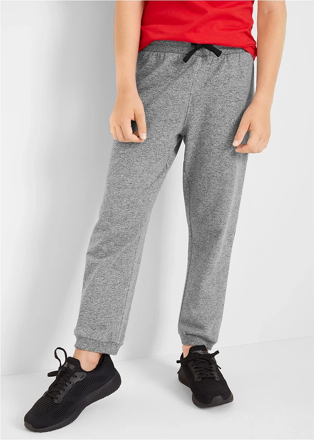 Sweatpants van katoen (set van 2), Kleur: zwart+grijs gemêleerd