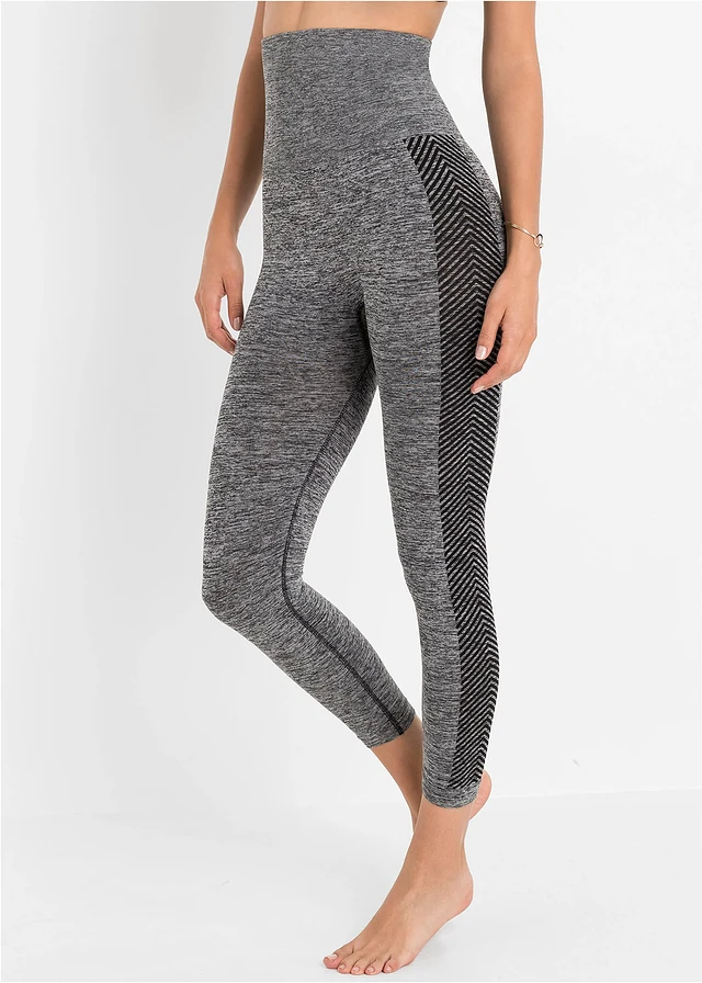 Legging sculptant sans coutures effet ventre plat, maintien fort • anthracite chiné • product-page.page-title-suffix