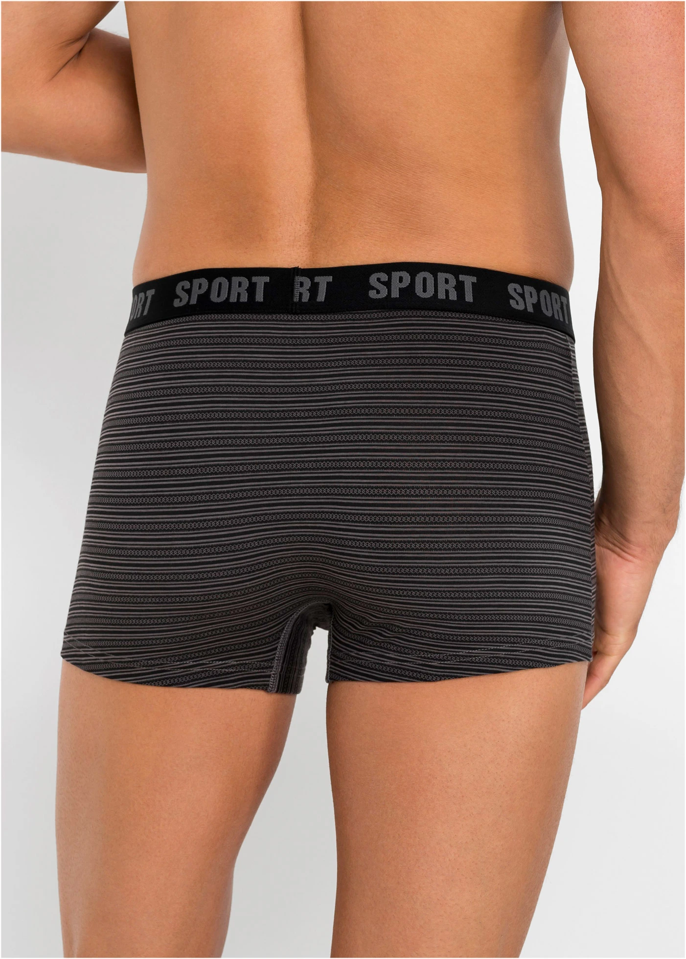 Přiléhavé boxerky s bavlnou  (3 ks v balení) • černá /tmavě červená/javorově červená/červená čili/kouřově šedá/červenohnědá s proužky • bonprix obchod