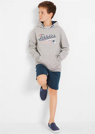 Teplákové bermudy z měkké bavlněné směsi (2 ks v balení) • světle šedý melír + tmavě modrá • bonprix obchod