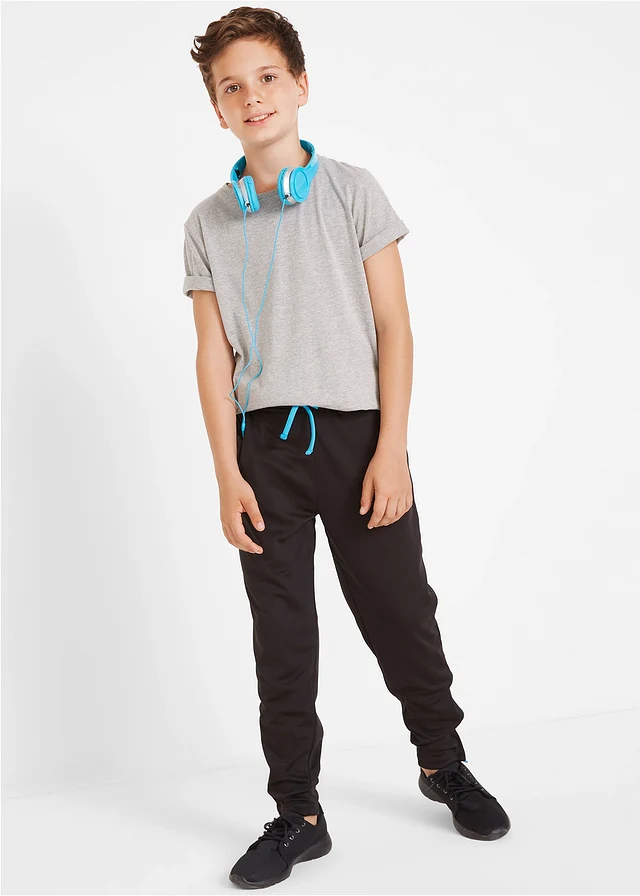 Pantalon de sport, séchage rapide et matière respirante • noir + bleu capri • product-page.page-title-suffix