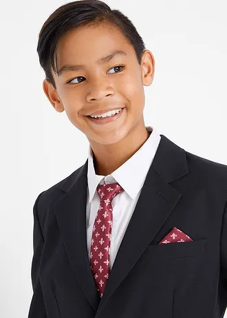 Costume 4 pièces avec chemise et cravate • noir/blanc • Boutique bonprix