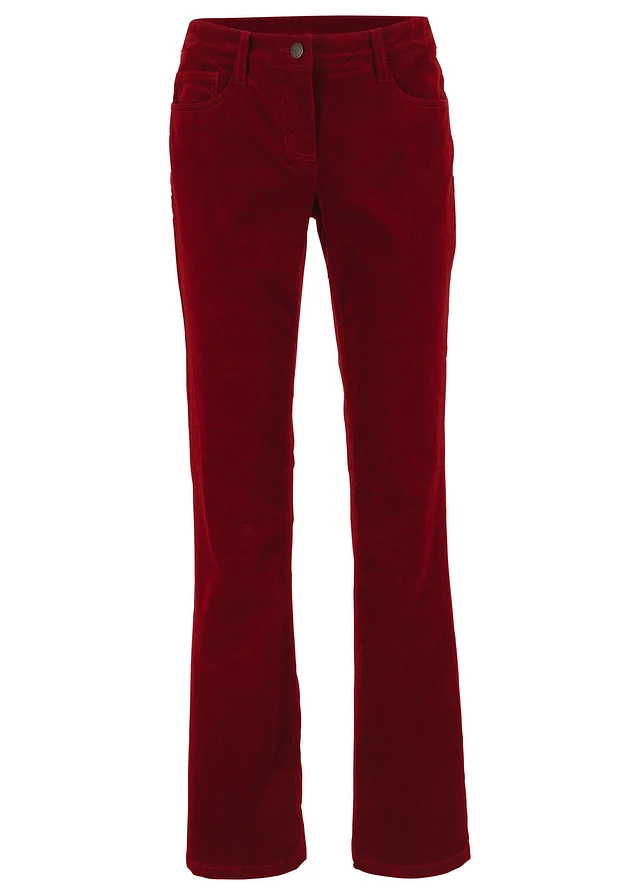 Pantalon bootcut en velours côtelé extensible