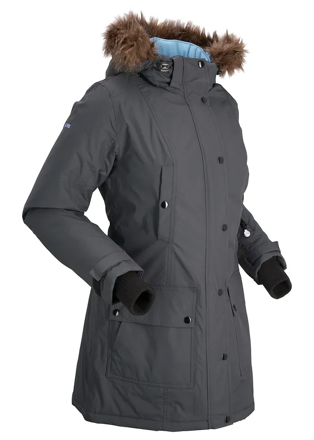 Parka outdoor imperméable et technique à capuche, Couleur: anthracite