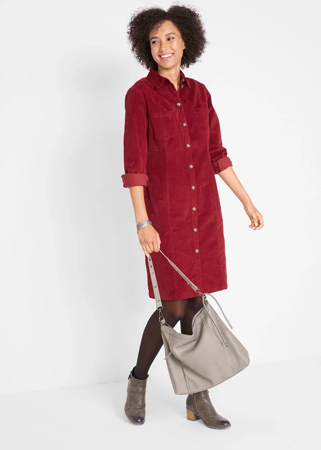 Robe en velours côtelé extensible • rouge châtaigne • product-page.page-title-suffix