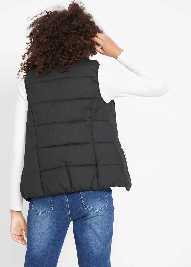 Vestă outdoor cu guler înalt • negru • magazin bonprix
