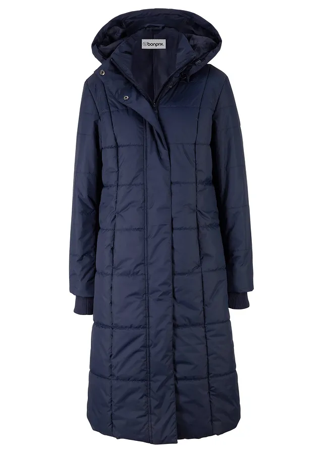 Prošívaný kabát s odnímatelnou kapucí • tmavě modrá • bonprix obchod