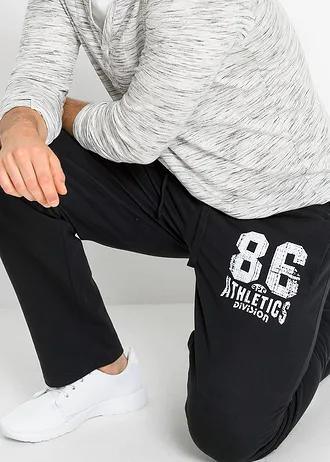 Joggingbroek van biologisch katoen met sportieve details • zwart • bonprix online shop