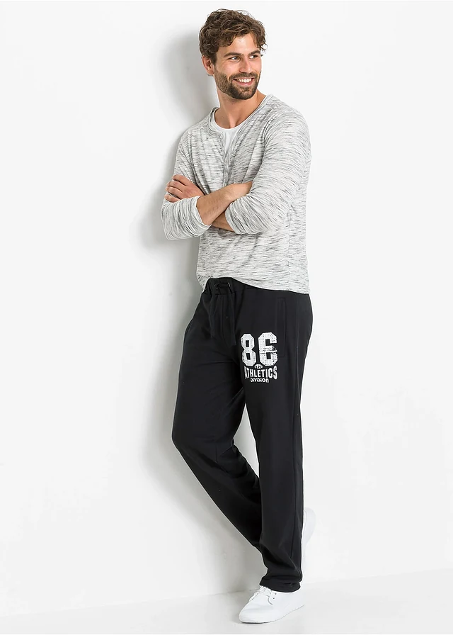 Pantalon de jogging avec détails sportifs, 100% coton • noir • product-page.page-title-suffix